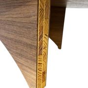 Table basse ovale rétro en bois
