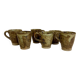 Set of 6 handcrafted stoneware cups – brown glaze