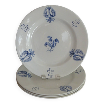 4 flat plates KG Lunéville - Croix Lorraine - Empress service Ø 24 cm