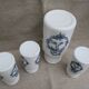 Set of Pots in white opaline