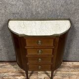 Commode de Dame de style louis XVI de forme demi-lune en acajou vers 1880