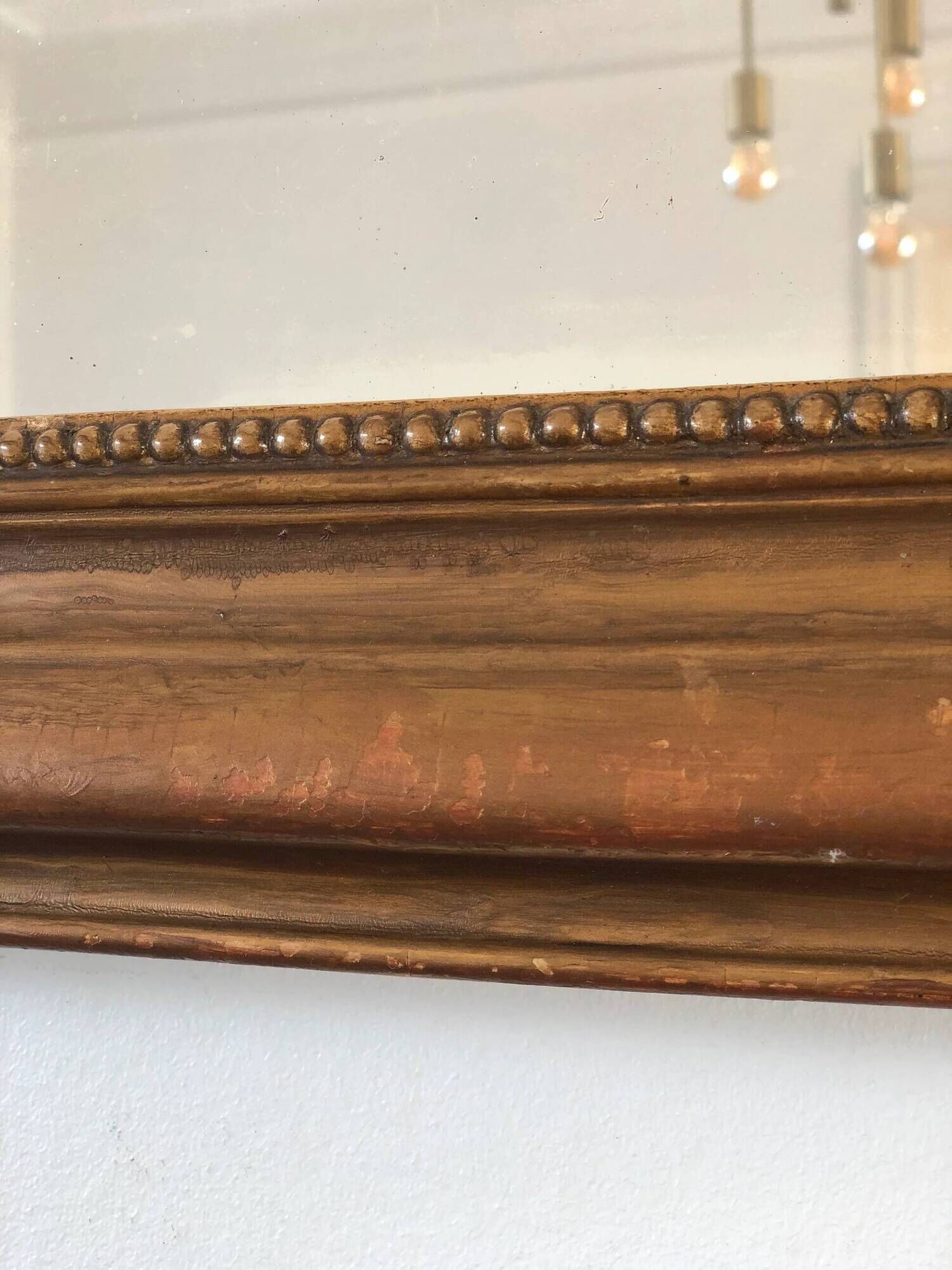 Large antique French Louis Philippe giltwood mirror – late 19th century
