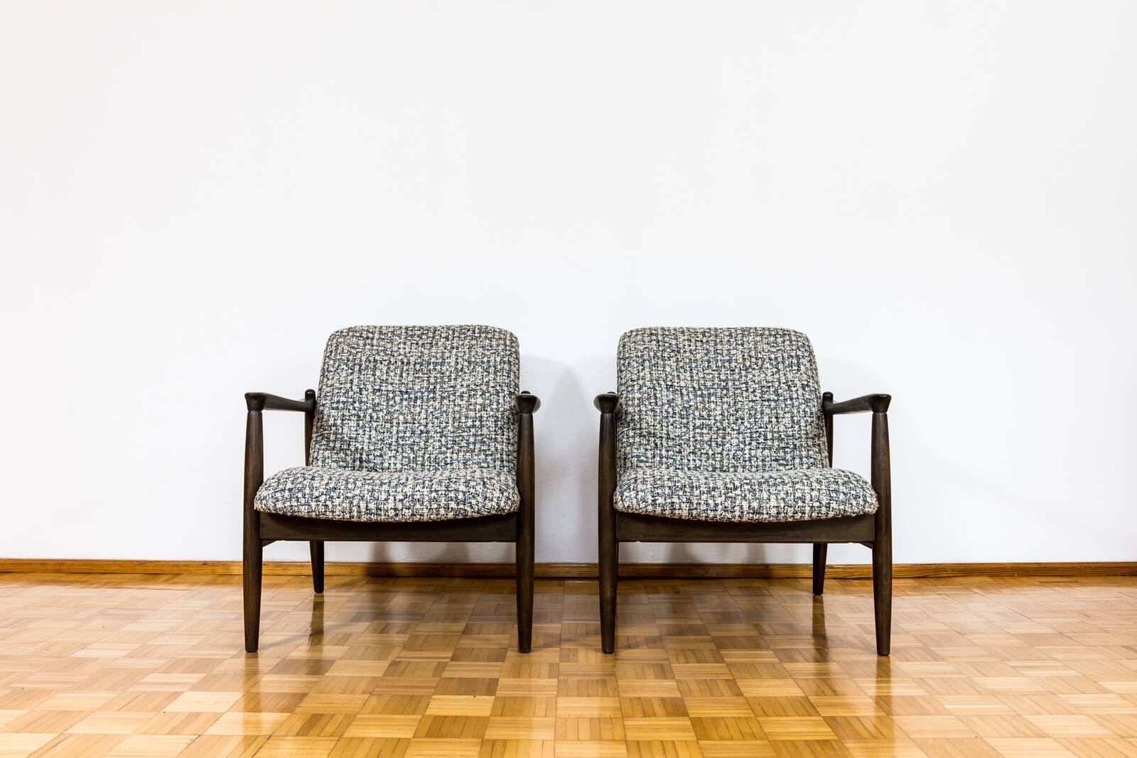 Customizable Pair Of Mid Century Armchairs GFM64 By Edmund Homa, 1960's