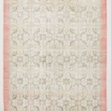7x10 Rug For Living Room Beige Floral Turkish Rug, 203x303Cm SK20555