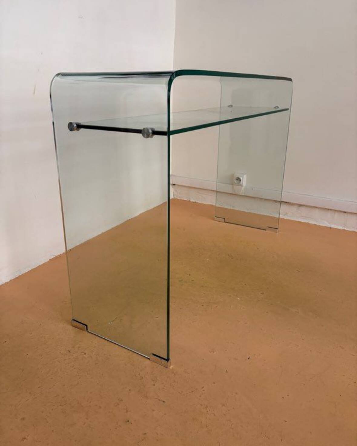 Console/bureau en verre trempé