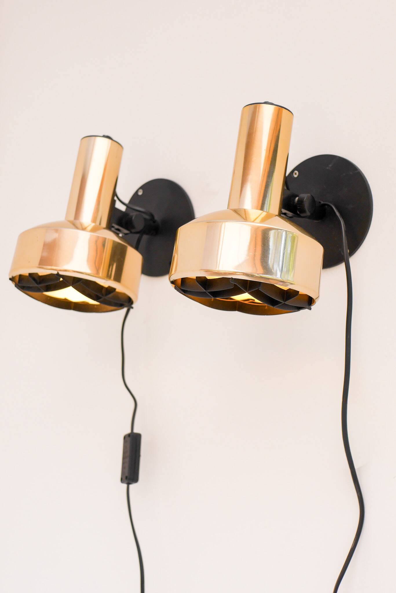 Vintage IKEA Golden wall Sconces, Swedish modern design