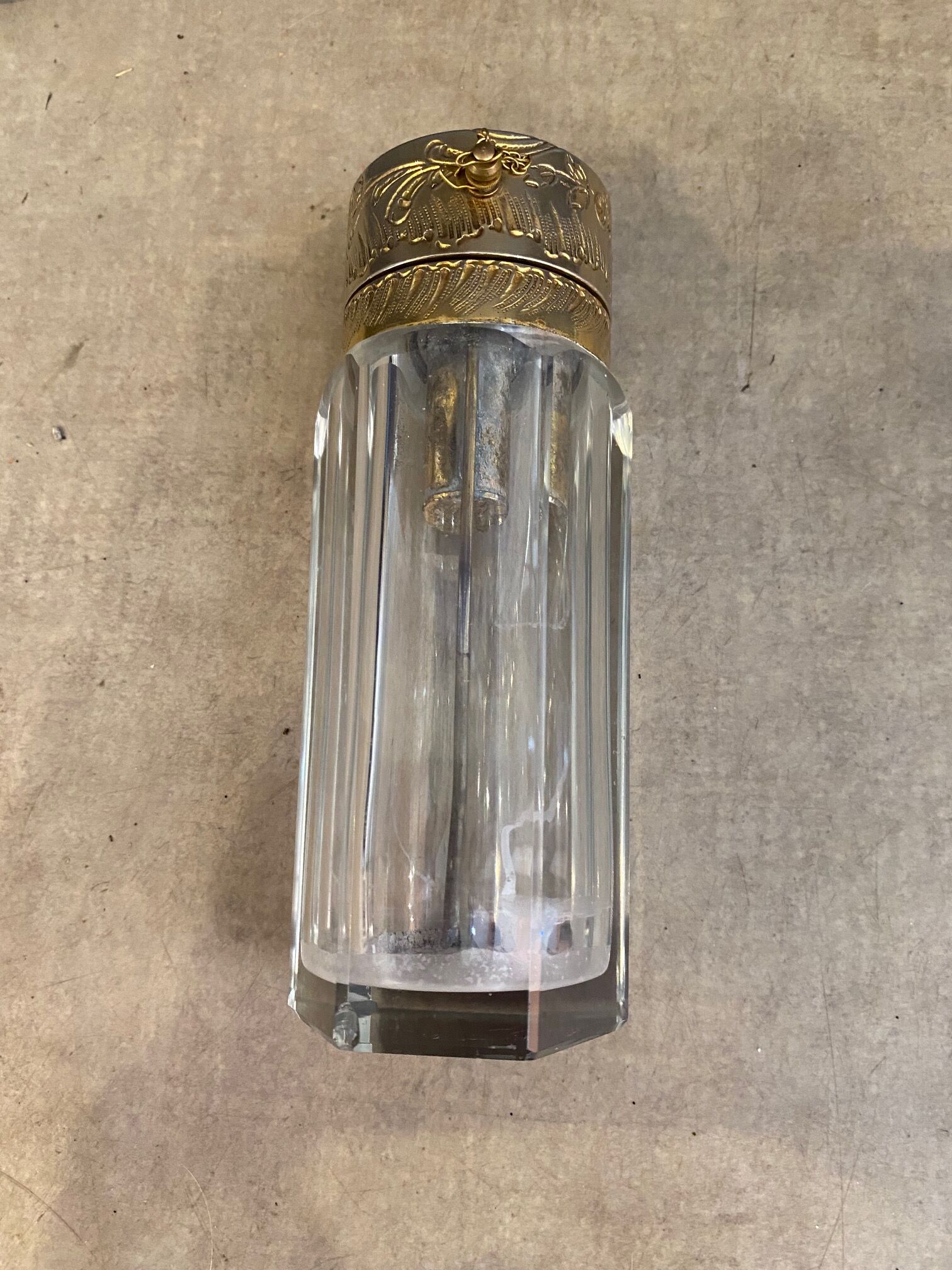 Old piston vaporizer crystal perfume atomizer baccarat late nineteenth century