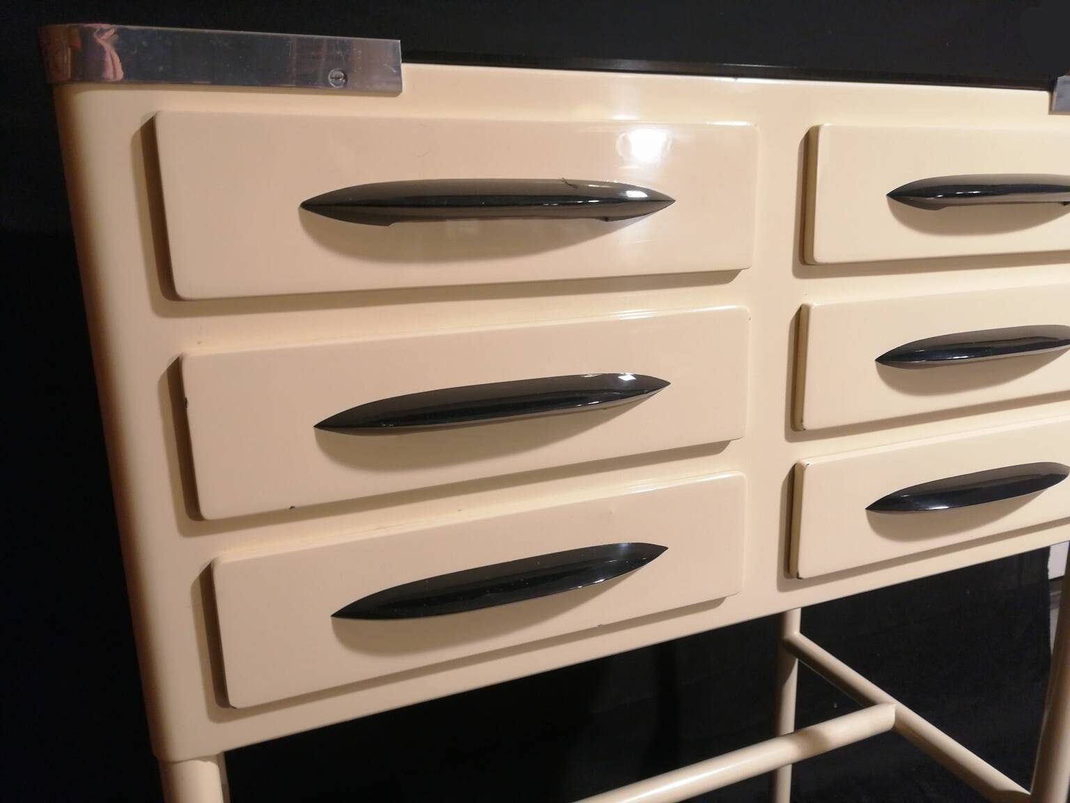 Small console/cabinet serving table from a dental/medical practice from the 1950s.