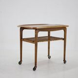 1970s beech serving cart by Drevotvar Czechoslovakia