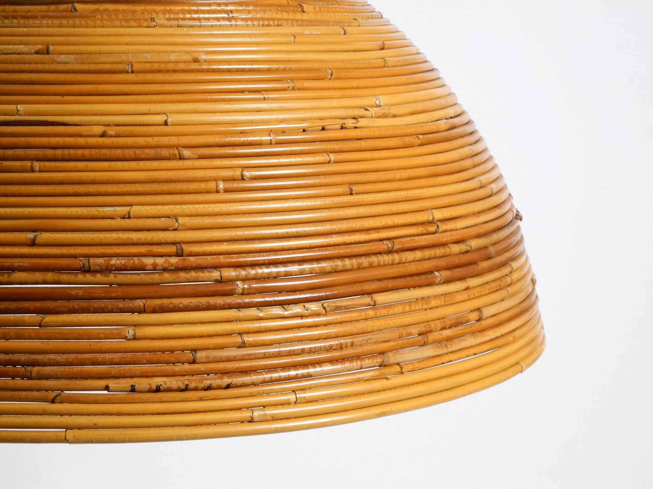 Italian 1970s bamboo ceiling pendant lamp | Ø 72 cm | Vivai del Sud