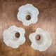 Set of 3 vintage satin glass tulips for lighting – Beaded and pleated decoration