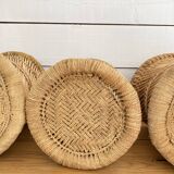 4 tabourets corde et rotin