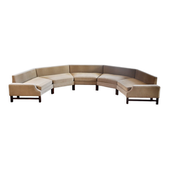 Mid-century italian curved sectional sofa, 1970s