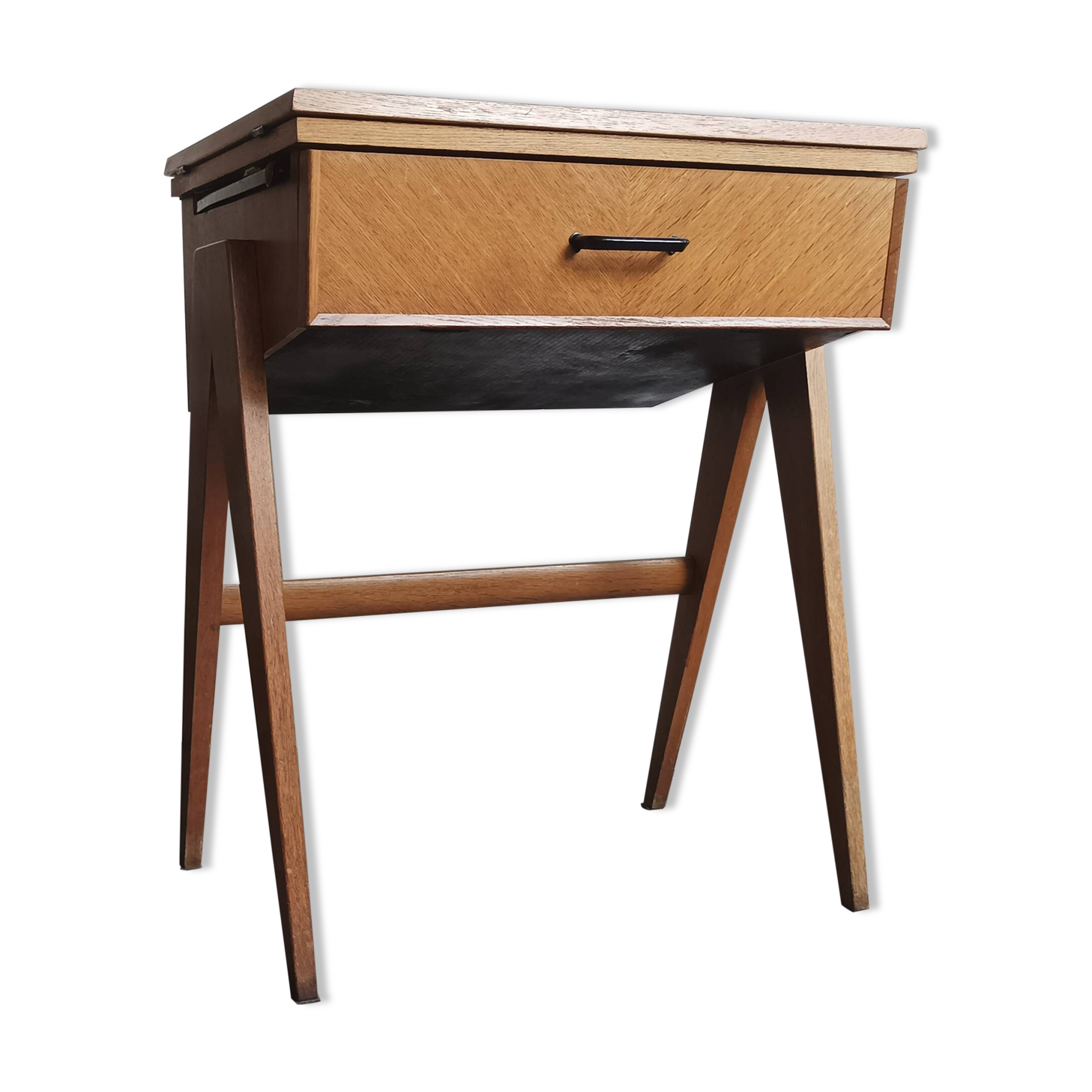 Desk, occasional table with compass legs, 1950s/60s