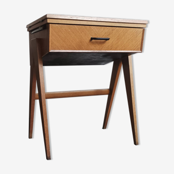 Bureau meuble d'appoint pied compas 50/60s