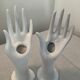 Pair of ceramic hand soliflores vases 70s