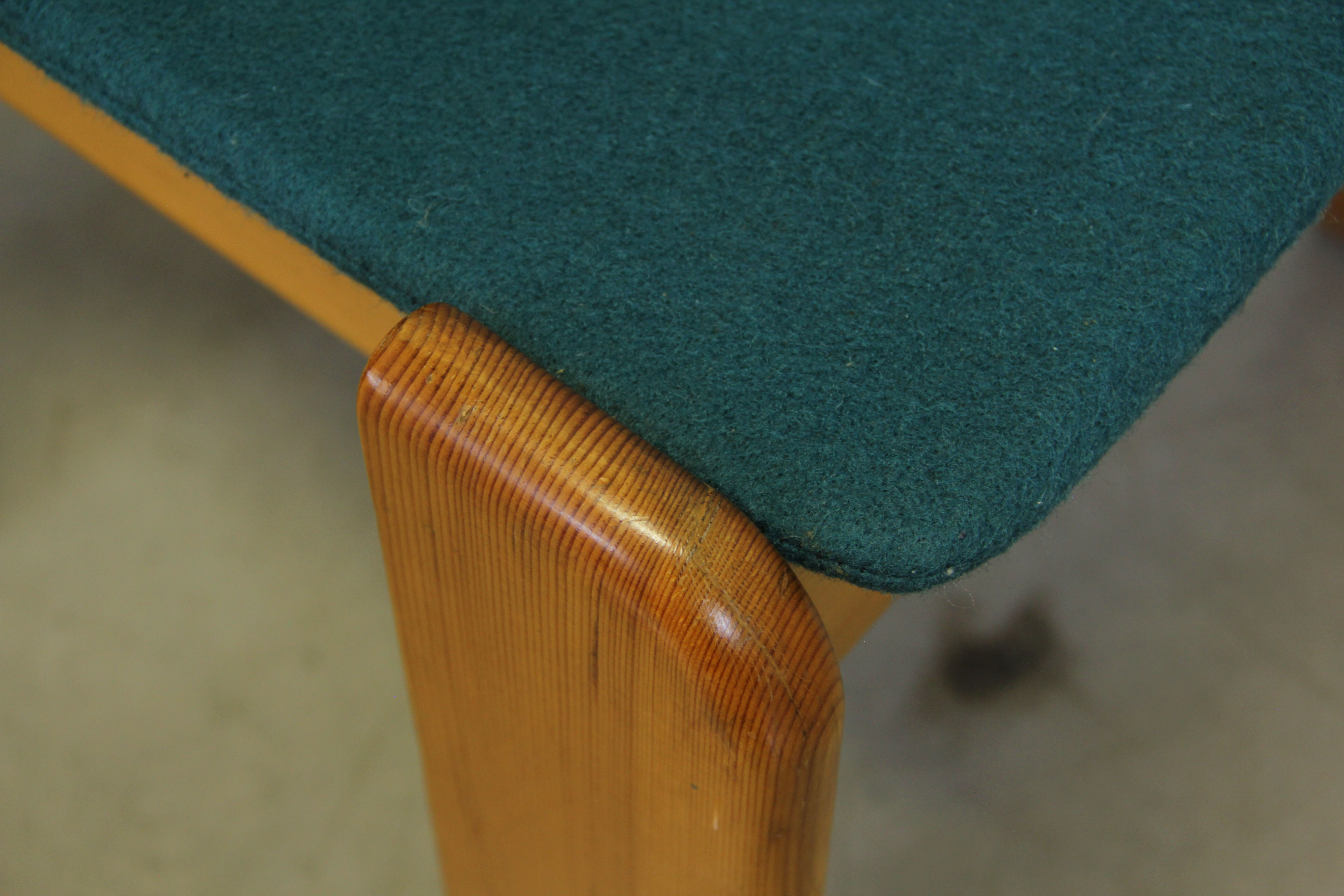 Side chair in pine and felt, Italy 1970s