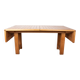 Large extendable dining table in solid oak by Guillerme and Chambron.