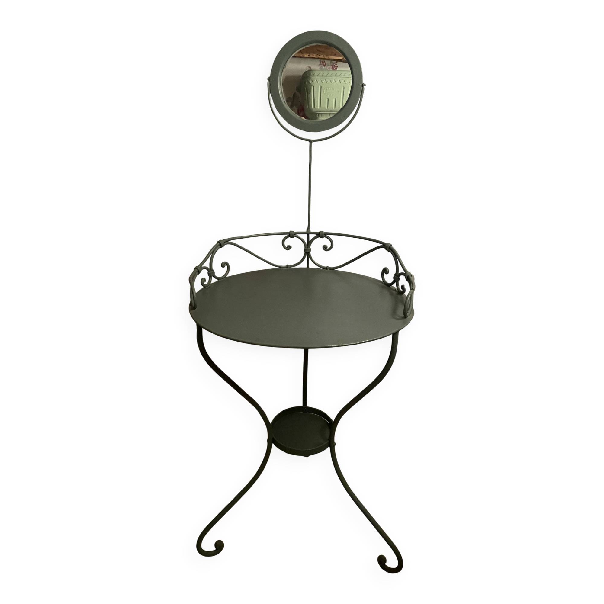 Coiffeuse en fer forgé , miroir hauteur réglable