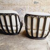Fauteuils Chauffeuses en rotin Années 70 (*2)