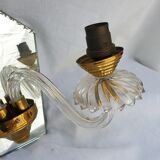 Glass mirror wall light