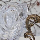 Brass and crystal centerpiece vase, 1950s