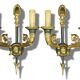 Pair of large Restoration style wall sconces from Lucien GAU - bronze