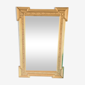 Miroir ancien biseauté doré 91x62cm