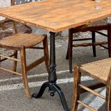 Antique bistro table with cast iron legs