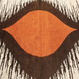 1970s designer rug in knotted wool 280 x 200 cm