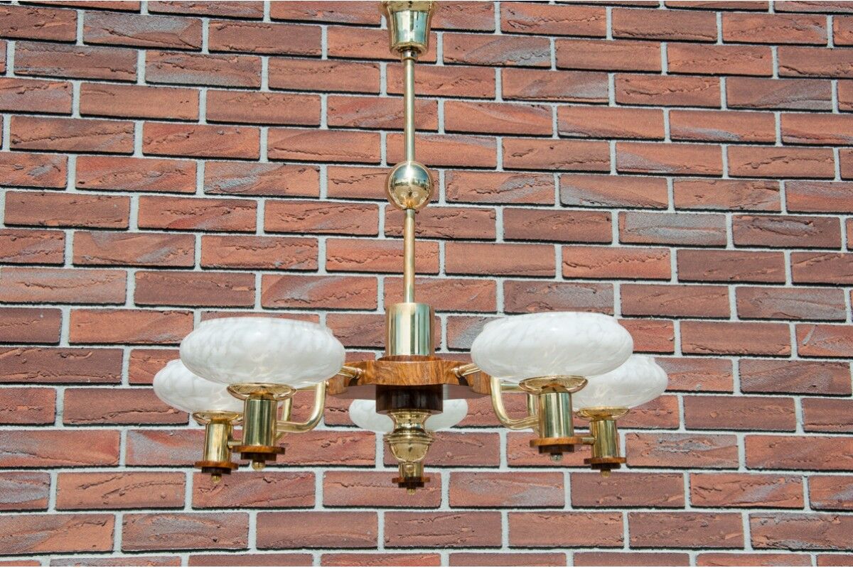 Lustre art déco Pologne années 1950