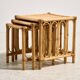 Nest of bamboo and rattan tables, set of 3.