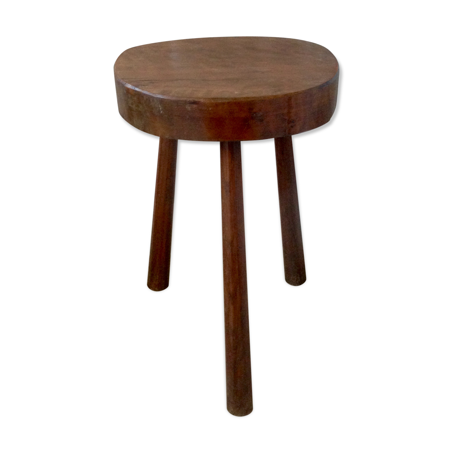 V massive wooden tripod stool