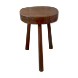 V massive wooden tripod stool