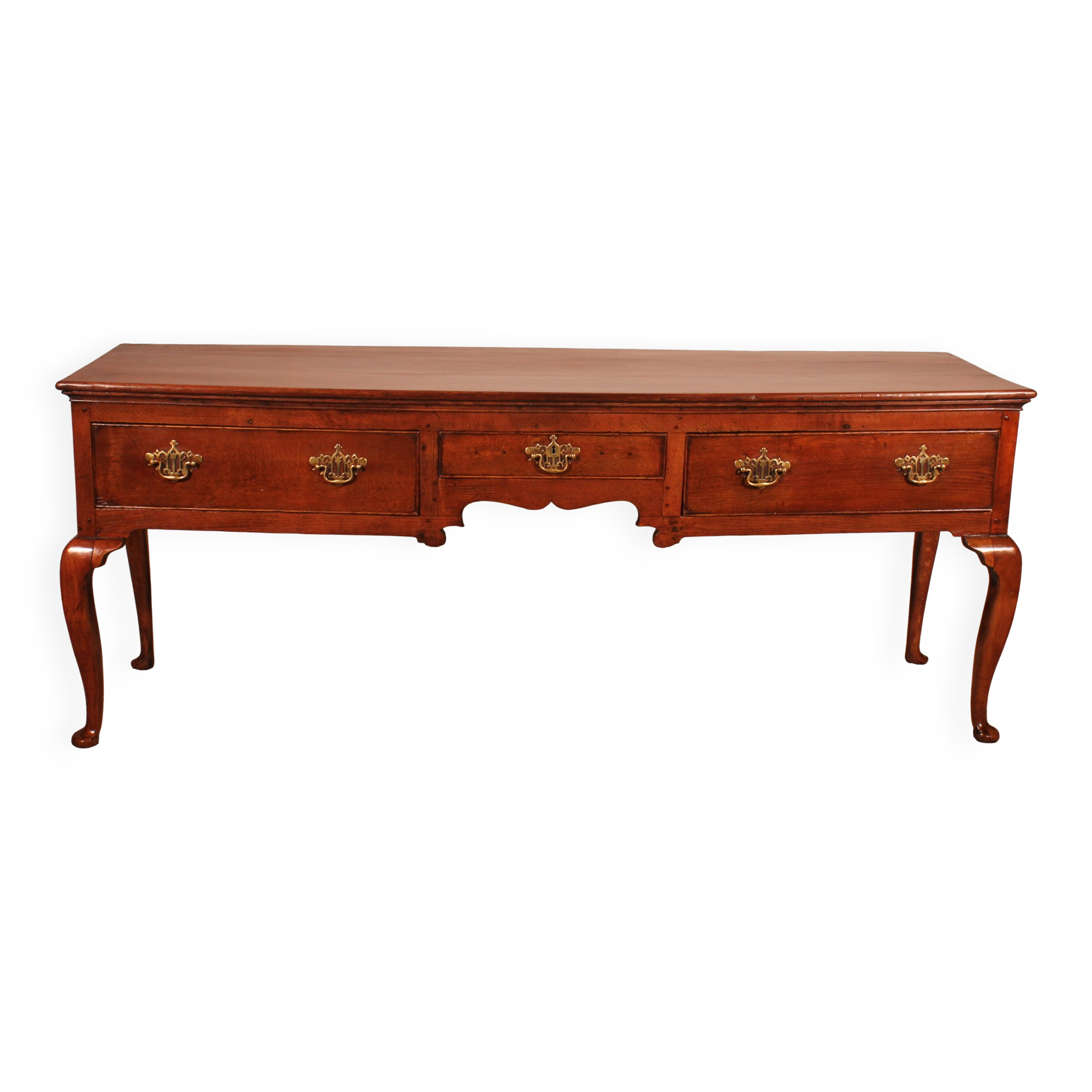Grande Console En Chêne Trois Tiroirs -18° Siècle