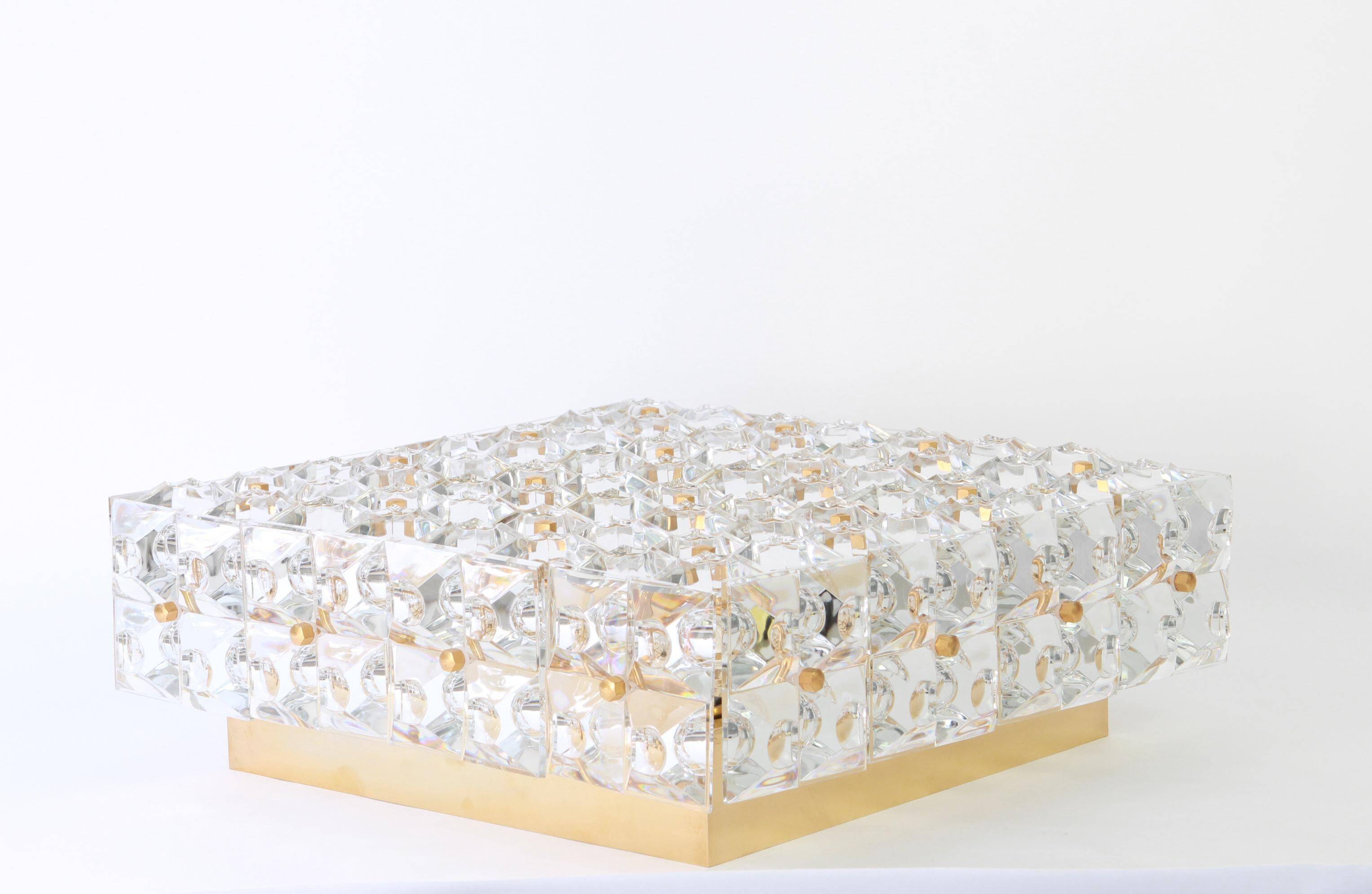 Large crystal faceted ceiling light by Kinkeldey, Germany, 1970s.