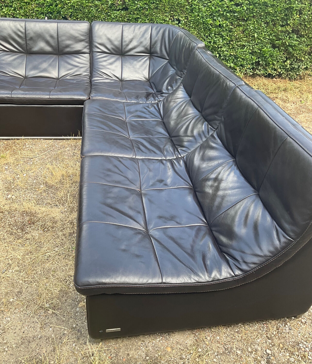 Incanto Italy modular corner sofa in brown leather