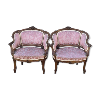 Pair of Louis XV style armchairs