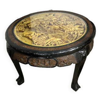 Table basse ronde art chinois