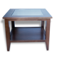 Table basse scandinave bois et verre carrée