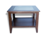 Table basse scandinave bois et verre carrée