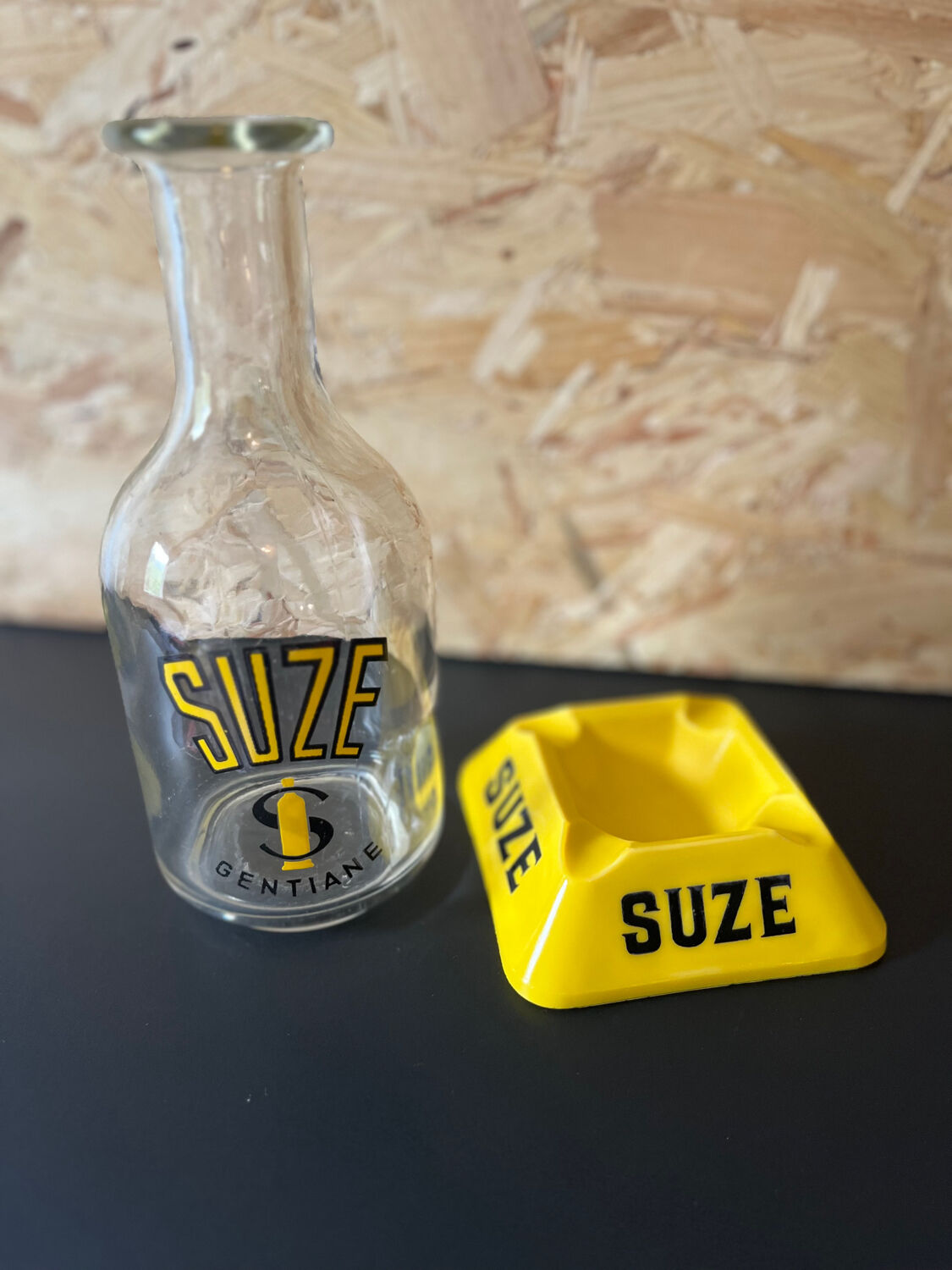 Suze decanter and ashtray