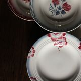 6 mismatched soup plates Marsac Marinette Digoin Badonviller