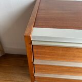 Commode 1960 bois Teck et alu par George Frydman pour EFA