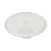 Pie dish on stand round servant in floral glass pattern D 30 cm ⋆ Brocante Chic