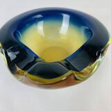 Sommerso Murano glass empty pocket ashtray