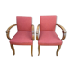 Pair of chairs bridge years 50 wood and fabric