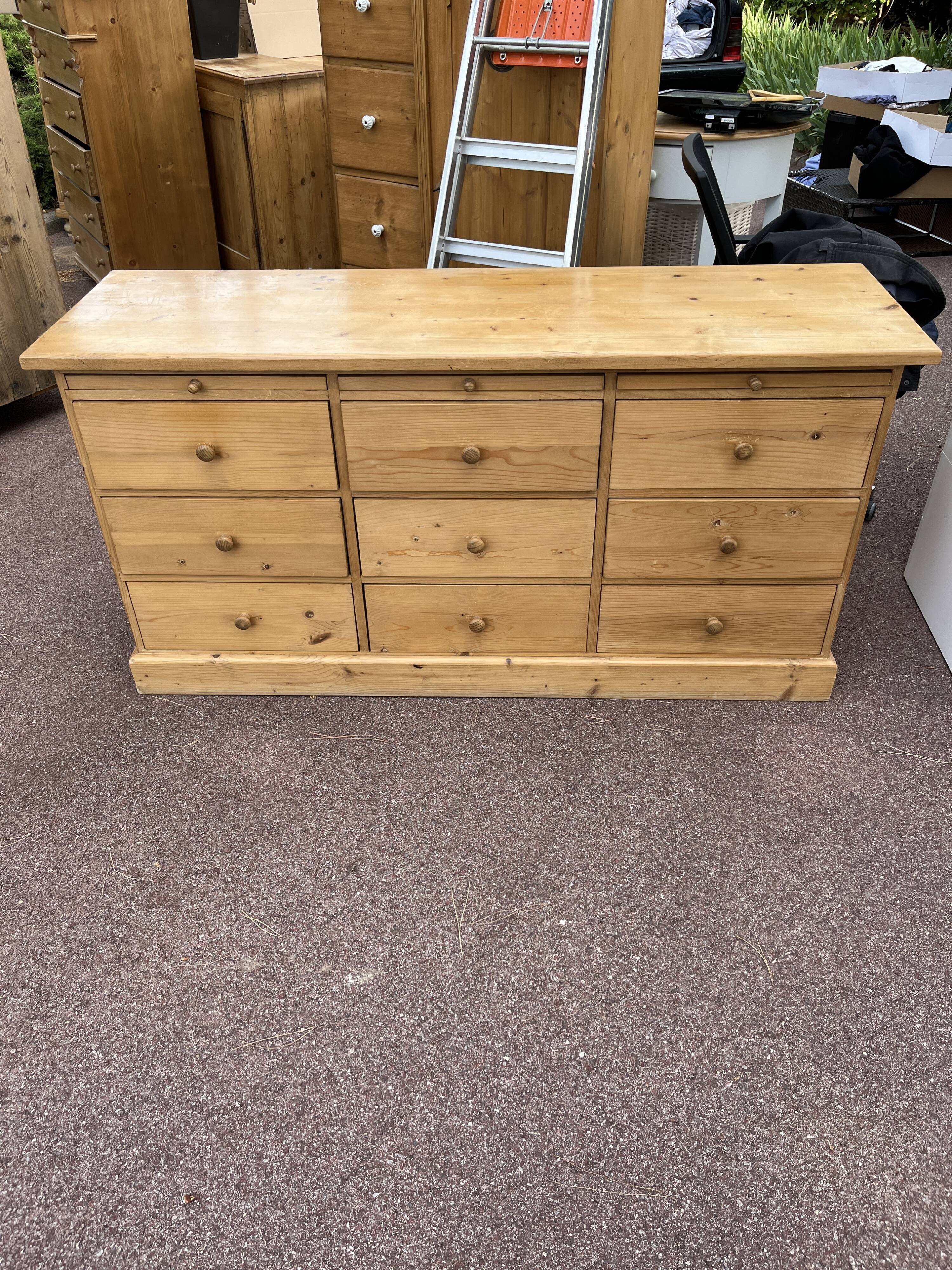 Vintage pine enfilade sideboard with tablet