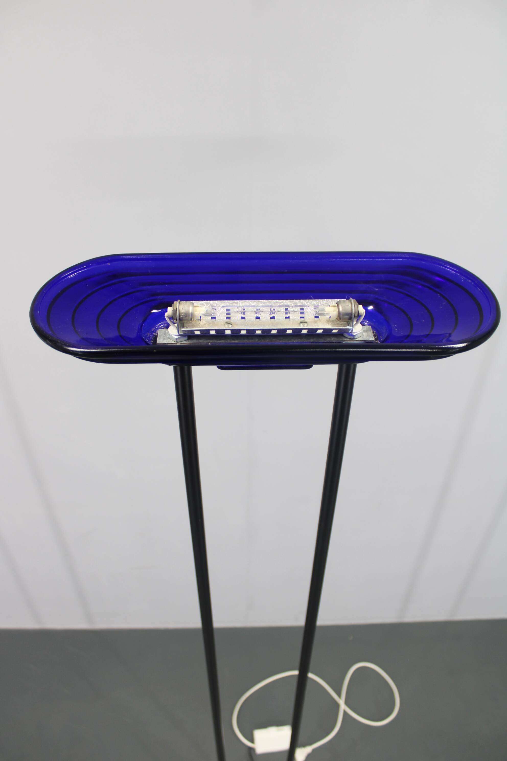 1970s Halogen Floor Lamp With Glass Shade , Europe