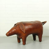 Leather Pig Stool By Dimitri Omersa, 1960s